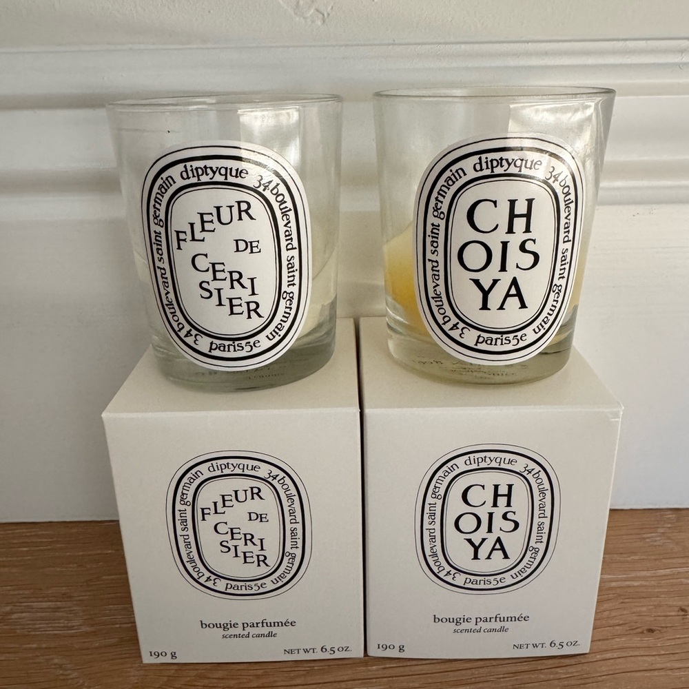 Diptyque Fleur de Cerisier and Choisya Scented Candle Lot